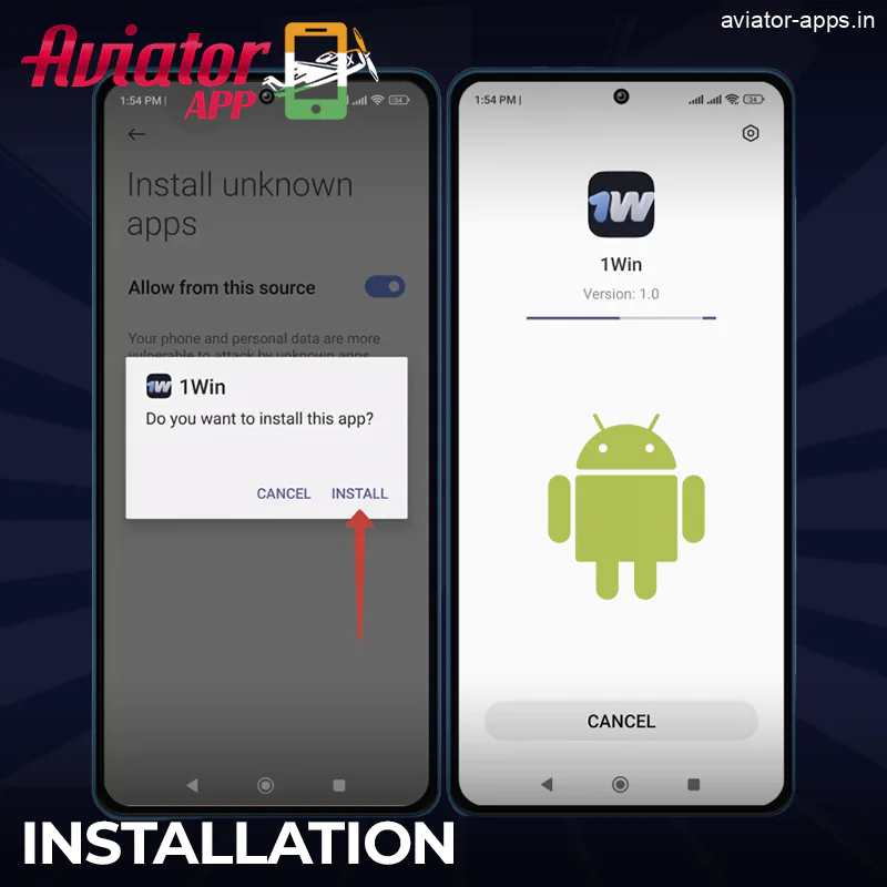 Aviator App Installation process on Android