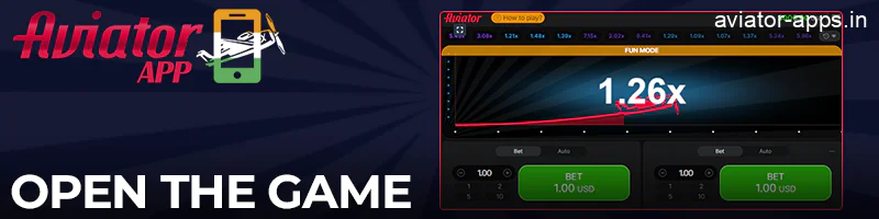 Open the Aviator game in the app