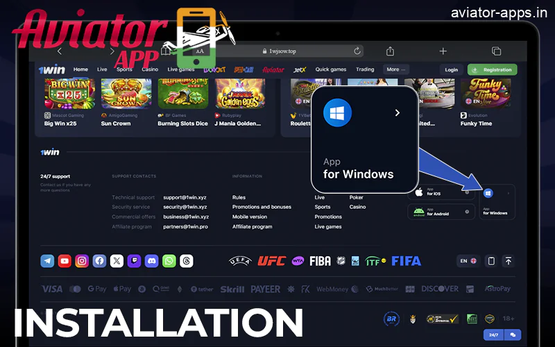 Installation the Aviator Game App on Windows and macOS