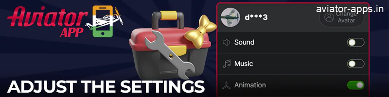 Customise Aviator game settings