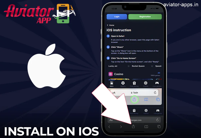 Installation of the 1win Mobile Aviator App on iOS