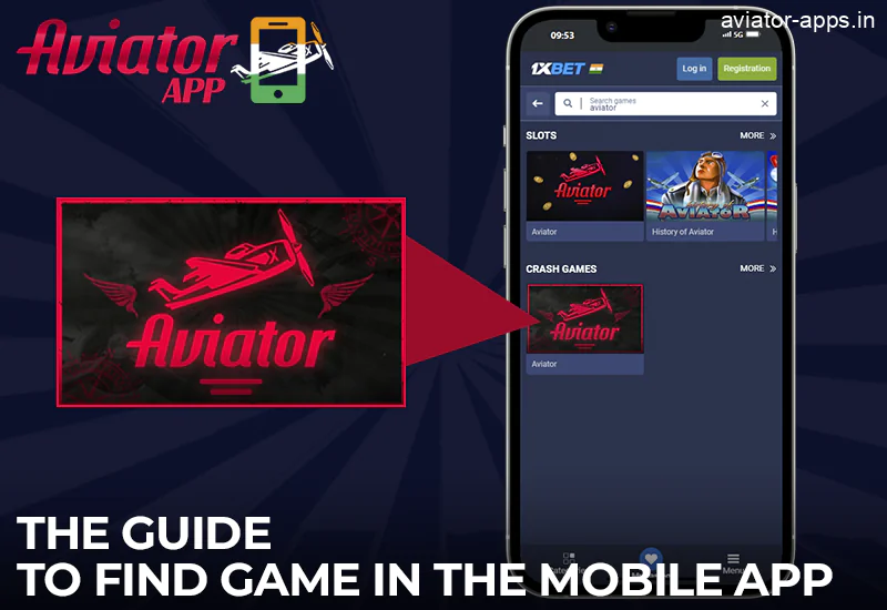 Instructions for finding Aviator in the 1xbet mobile app