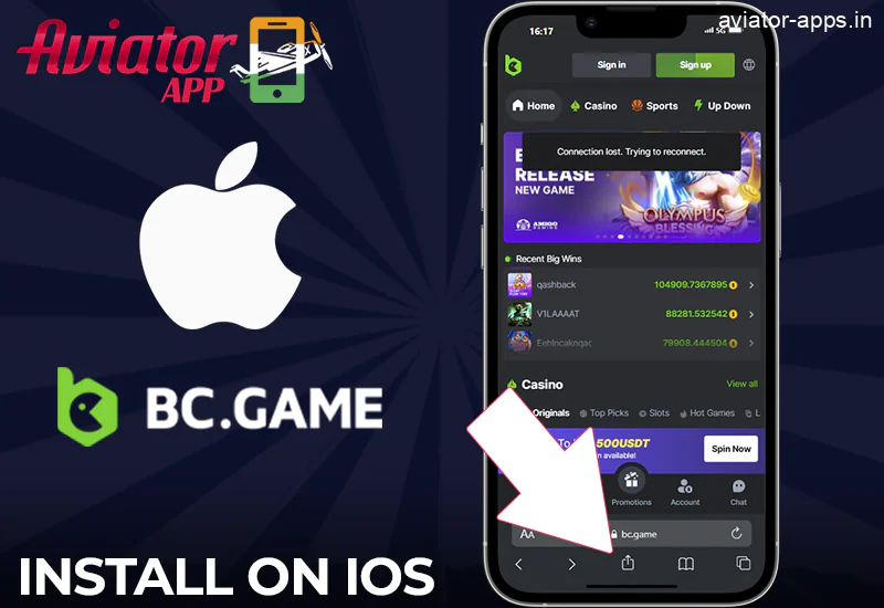 Installation of the BC.Game Mobile Aviator App on iOS