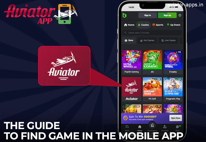 Instructions for finding Aviator in the BC.Game mobile app