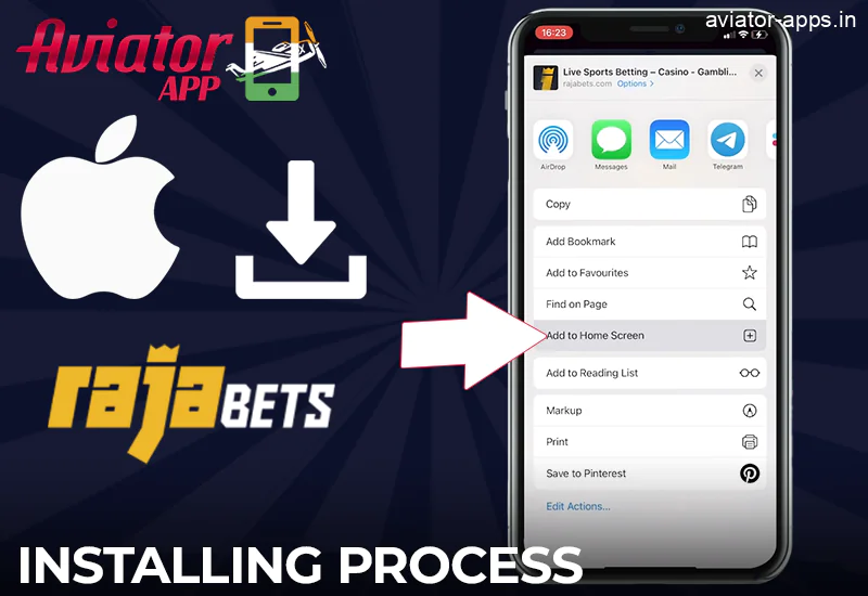 Installation of the Rajabets Mobile Aviator App on iOS